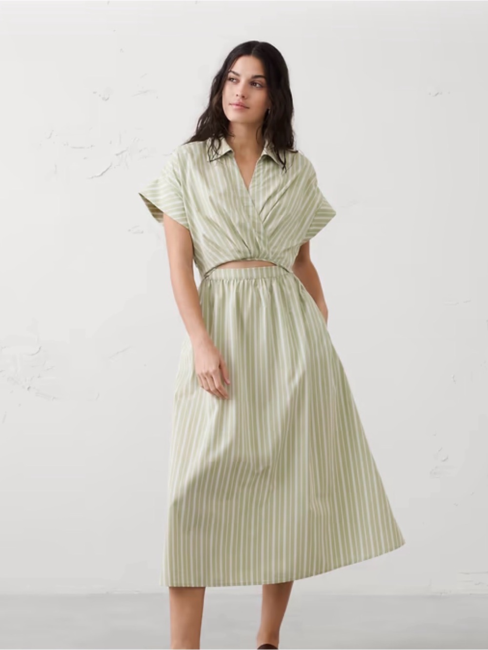 Banana Republic Cutout Poplin Midi Dress